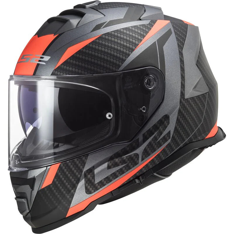 LS2 FF800 Storm 2 Racer Helmet - Titanium Orange Matt