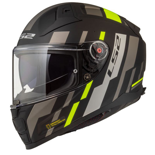 LS2 FF811 Vector 2 Tron Helmet - Matt Black H-V Yellow
