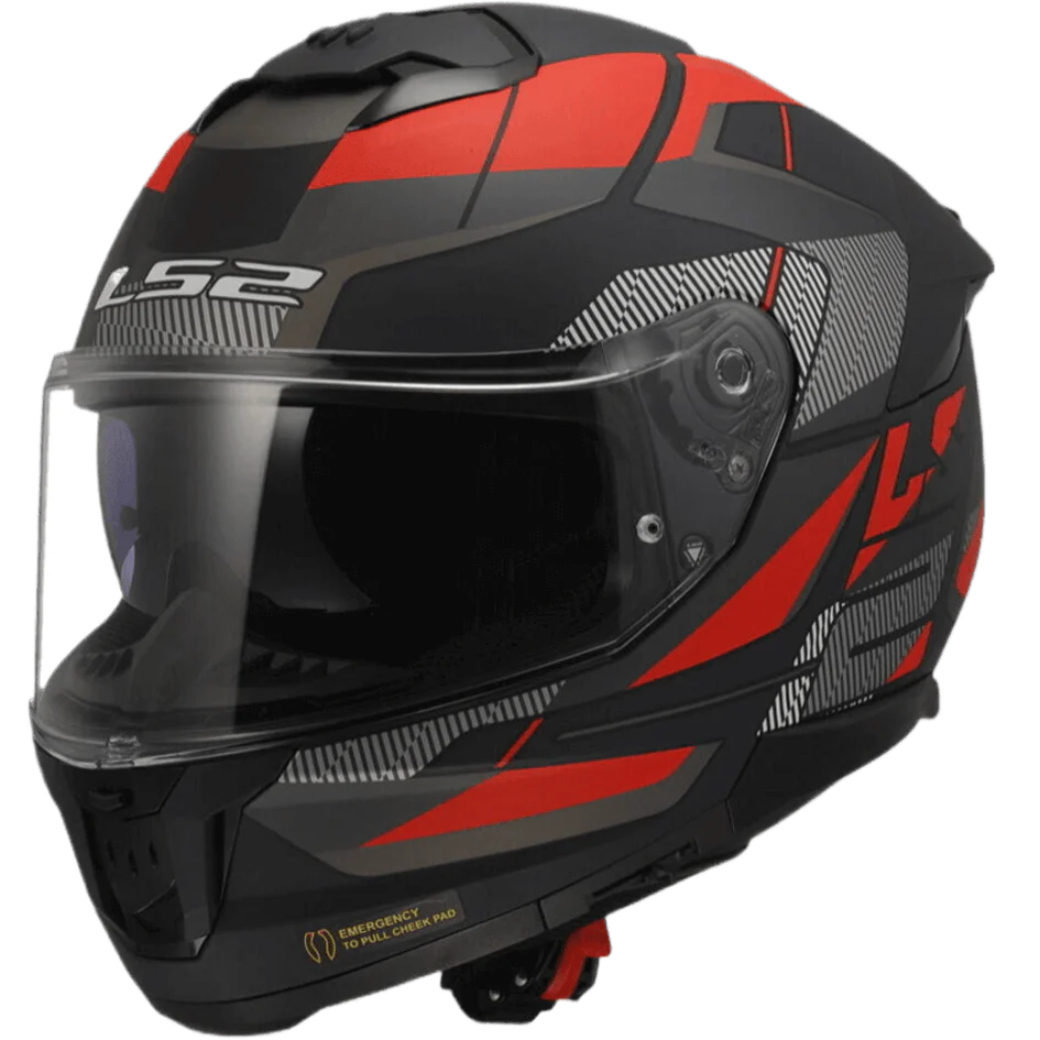 LS2 FF320 Stream II Road Helmet - Gloss Black Titanium Red