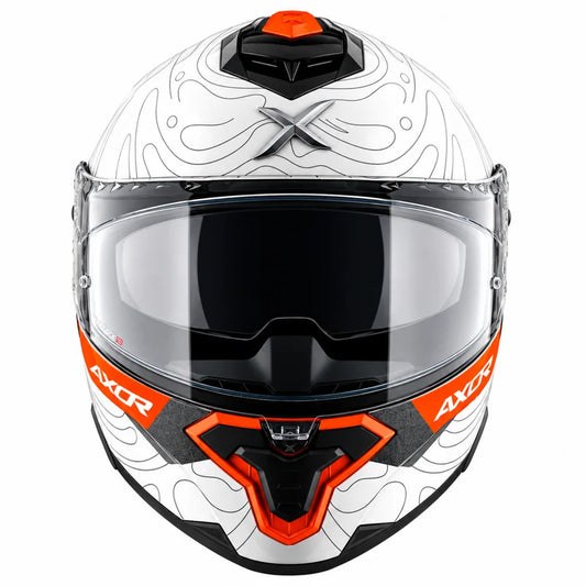 AXOR Brutale Airwaves Dual Spoiler Helmet - White Orange