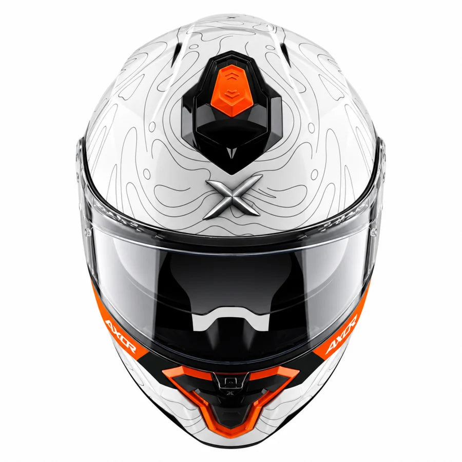 AXOR Brutale Airwaves Dual Spoiler Helmet - White Orange