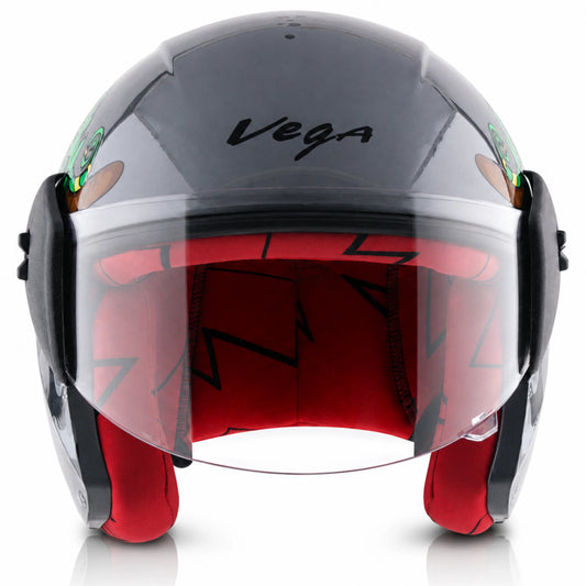 Vega Buds Junior Ants Open Face Helmet - Anthracite Red