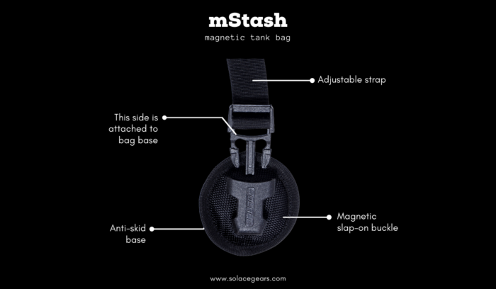 SOLACE LUGGAGE MSTASH MAGNETIC TANK BAG