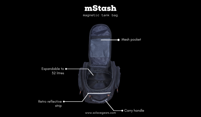 SOLACE LUGGAGE MSTASH MAGNETIC TANK BAG