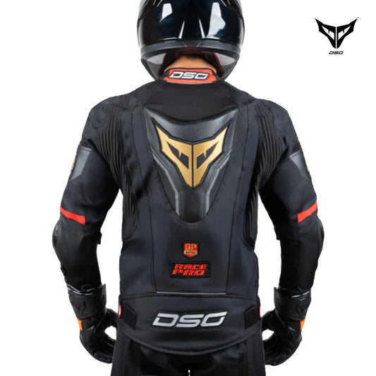DSG Race Pro Sport Riding Jacket - Black Red Gold