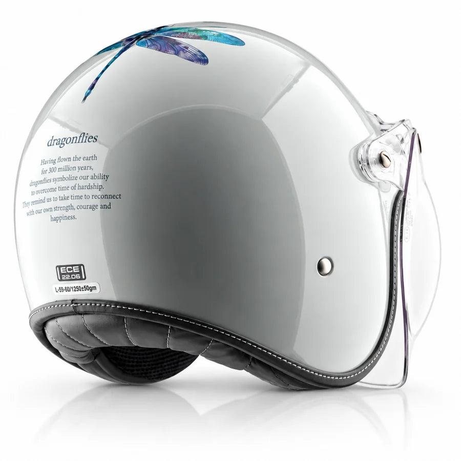 Axor Retro Jet Flyy Helmet - Pearl White Blue