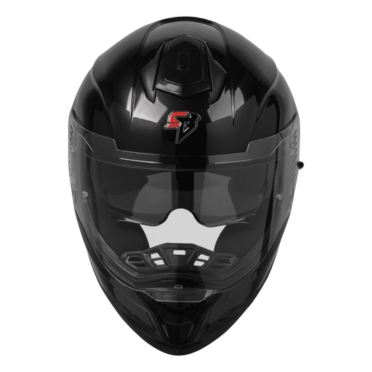 STEELBIRD SBH-57 ISS FIGHTER HELMET - GLOSSY BLACK