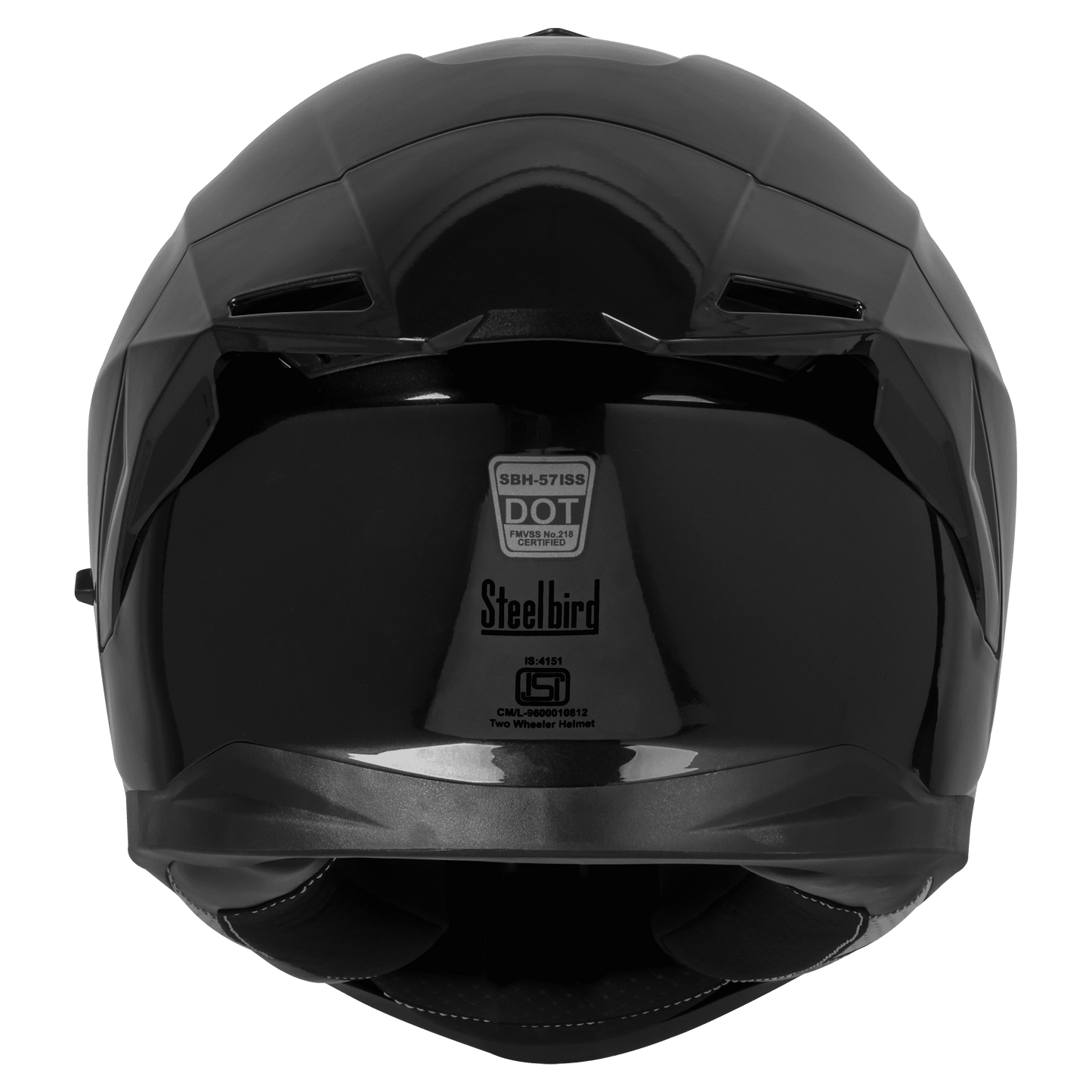 STEELBIRD SBH-57 ISS FIGHTER HELMET - GLOSSY BLACK