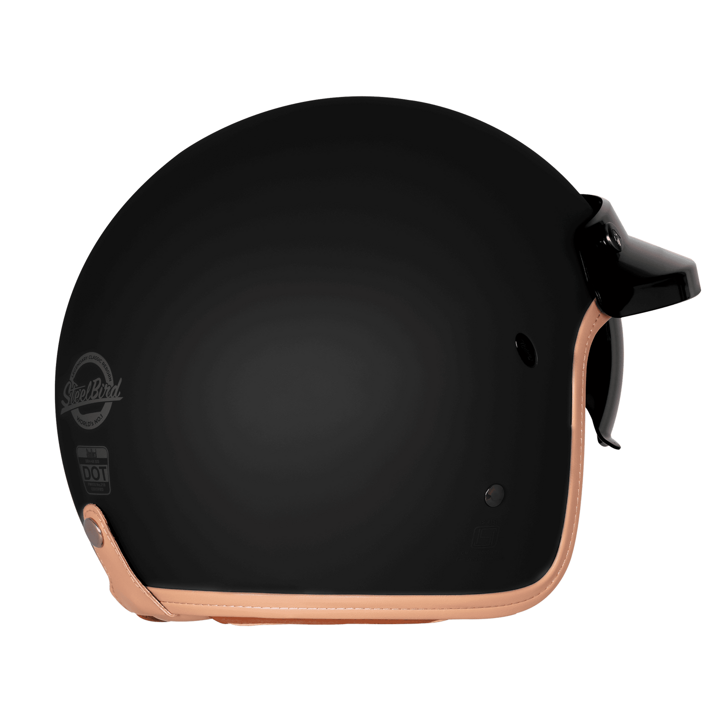 STEELBIRD SBH-68 ISS VINTAGE DOT 2.O HELMET - GLOSSY/MATT BLACK