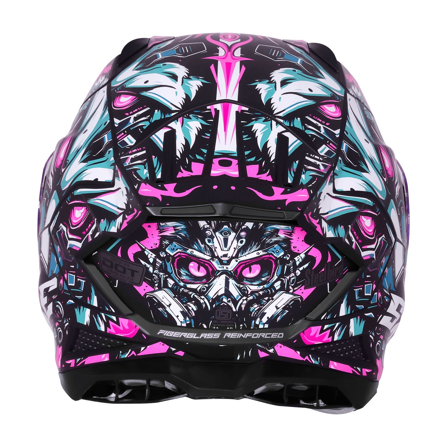 STEELBIRD SBH-61 ISS SXE SP1 HELMET - GLOSSY BLACK WITH PURPLE