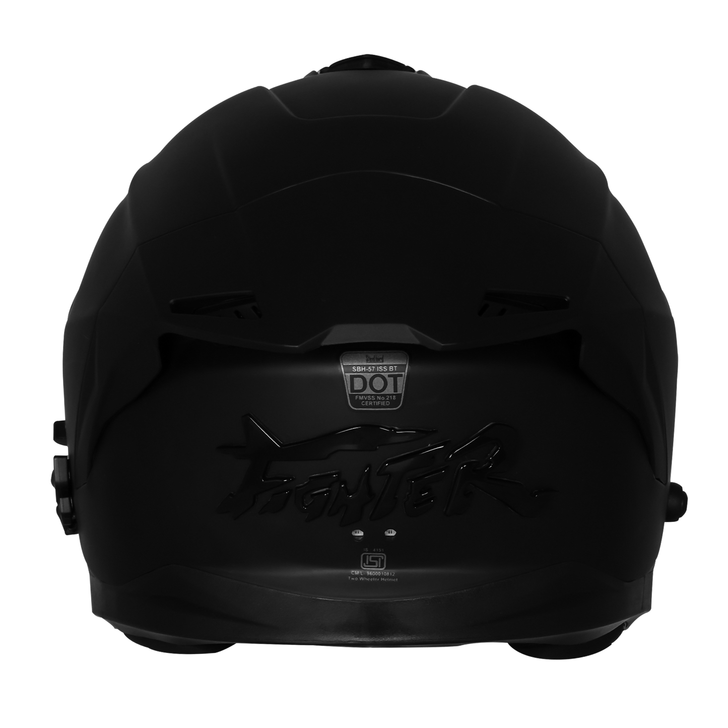 STEELBIRD SBH-57 ISS BT FIGHTER BASS X HELMET - GLOSSY BLACK