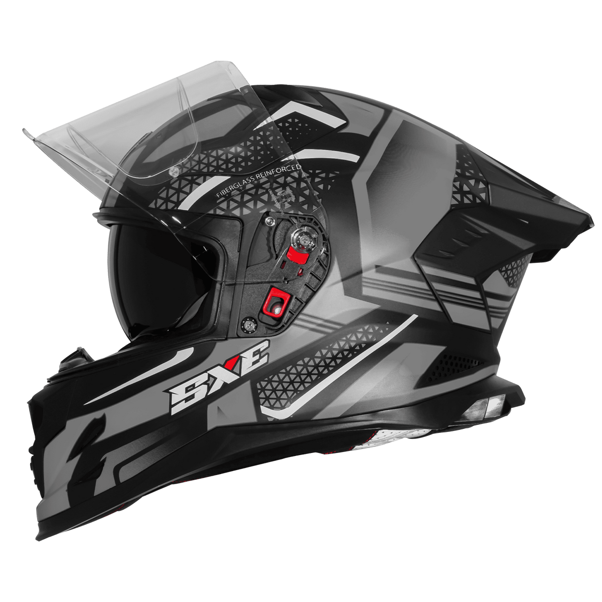 STEELBIRD SBH-61 ISS SXE SP3 HELMET - GLOSSY BLACK WITH GREY