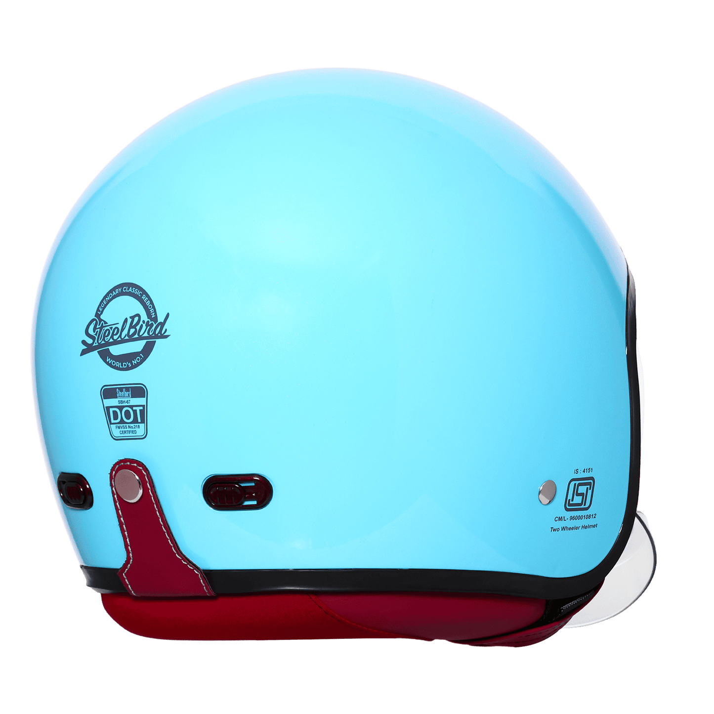 STEELBIRD SBH-67 VINTAGE DOT 5.O HELMET - GLOSSY JAZZ BLUE