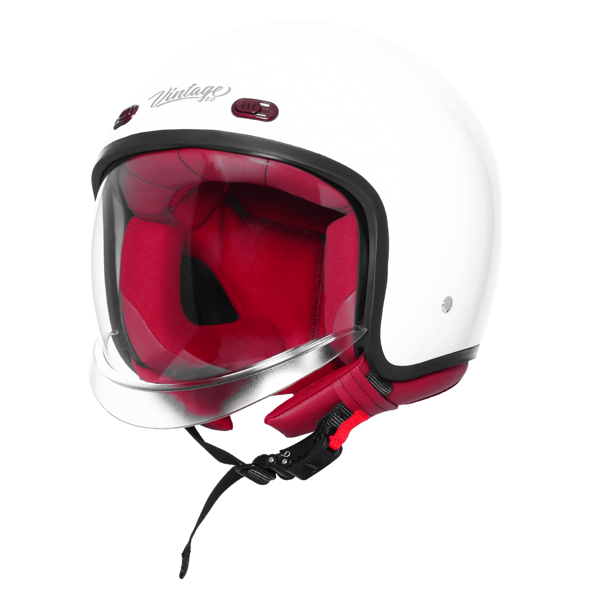 STEELBIRD SBH-67 VINTAGE DOT 5.O HELMET - GLOSSY WHITE