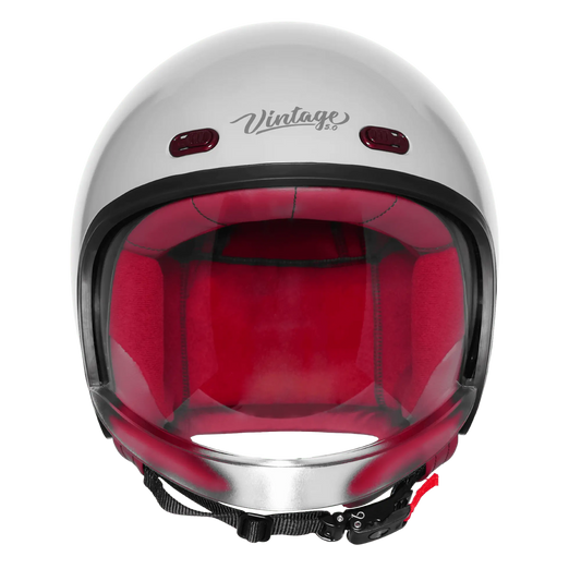 STEELBIRD SBH-67 VINTAGE DOT 5.O HELMET - GLOSSY/MATT TITANIUM GREY