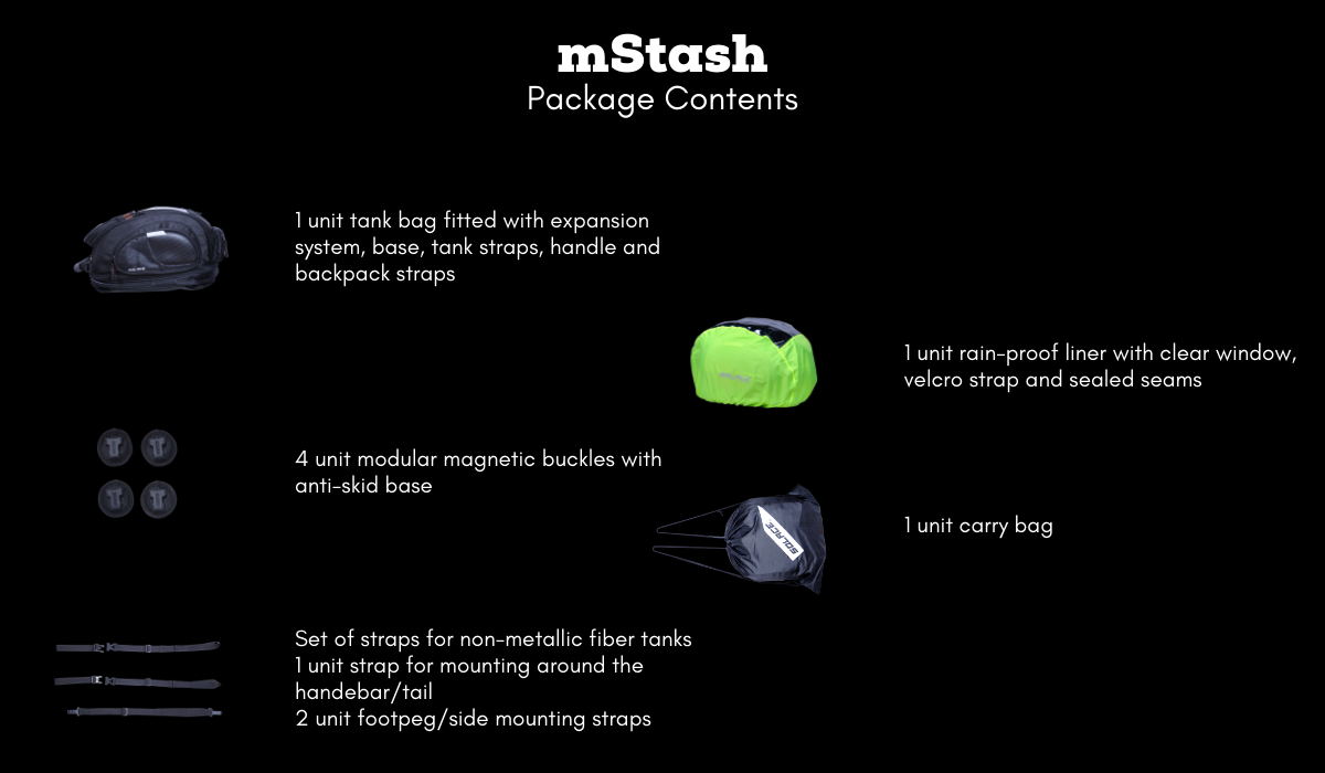 SOLACE LUGGAGE MSTASH MAGNETIC TANK BAG