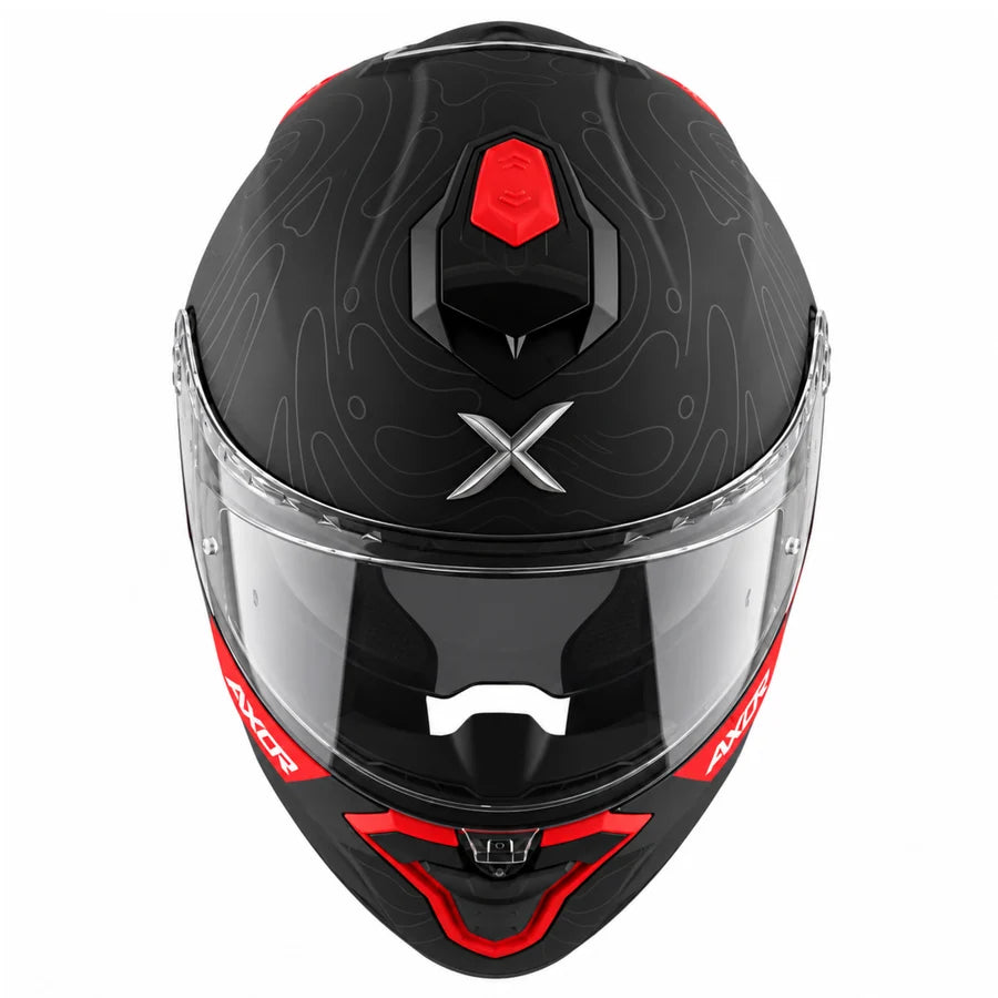 AXOR Brutale Airwaves Dual Spoiler Helmet - Dull Black Red