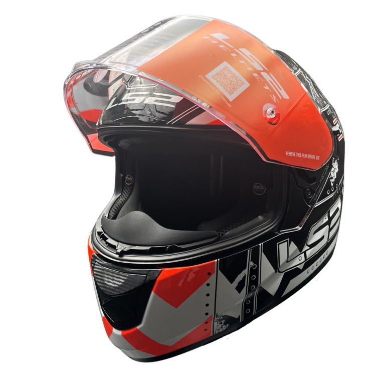 LS2 FF320 Stream Evo Max Helmet - Black Orange (D-Ring)