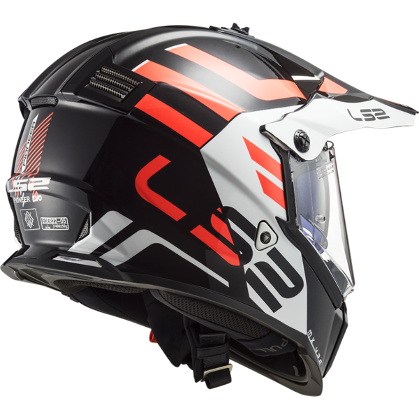 LS2 MX436 PIONEER EVO ADVENTURER HELMET - BLACK WHITE