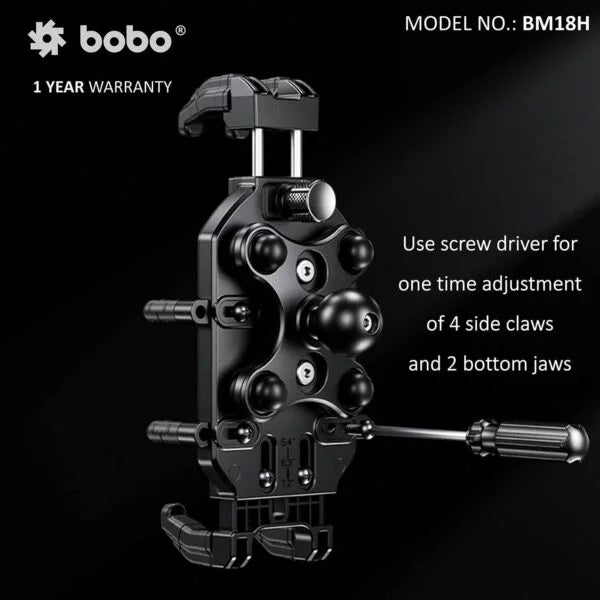 BOBO BM18H Anti-Vibration Bike Phone Holder (with Fast 15W Wireless Charger & USB-C Charging Module)