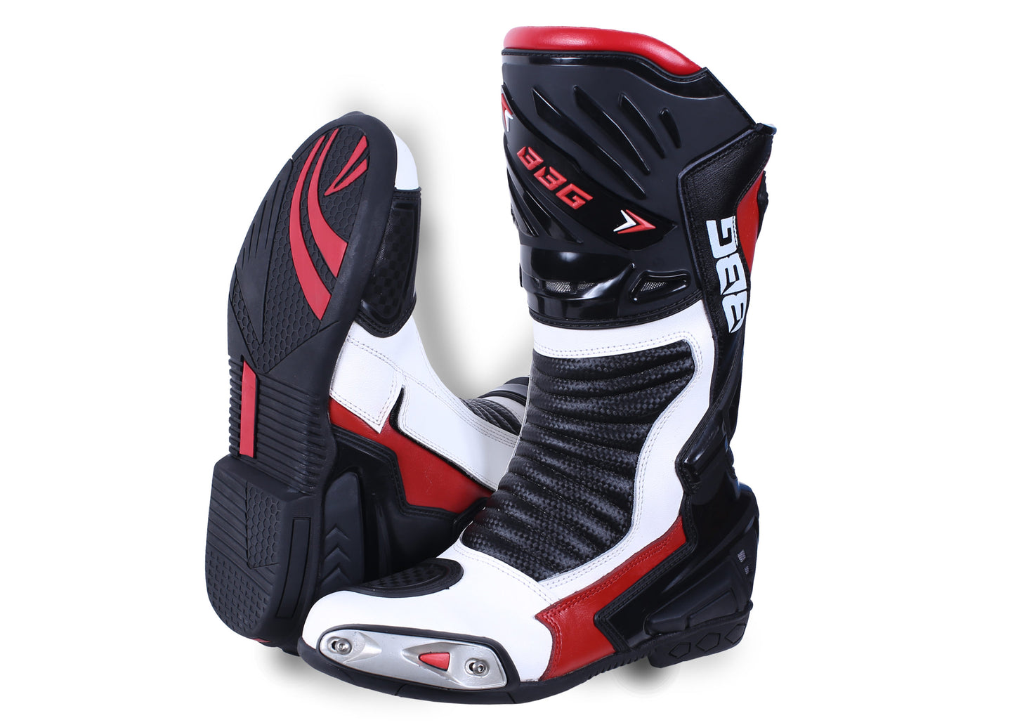 Biking Brotherhood Calf Boot – White & Red
