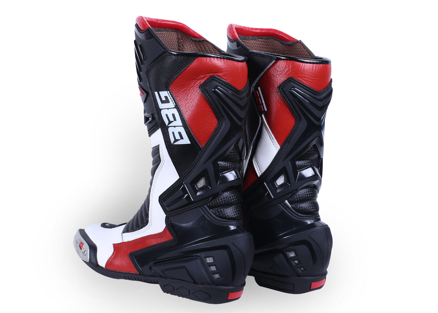 Biking Brotherhood Calf Boot – White & Red