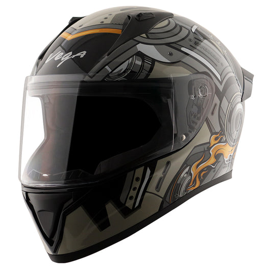 Vega Bolt Super Hero Helmet - Black Grey