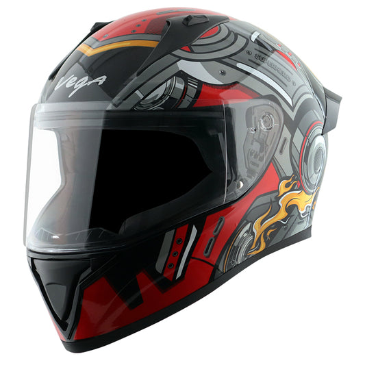 Vega Bolt Super Hero Helmet - Black Red