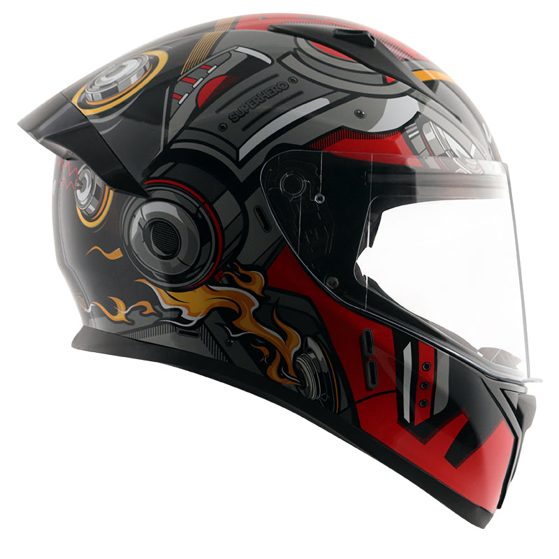 Vega Bolt Super Hero Helmet - Black Red