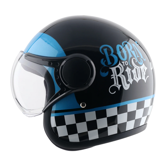 Vega Jet-Born To Ride W/Visor Helmet