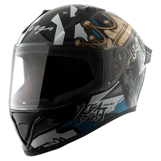 Vega Bolt Crown Men Helmet - Black Blue