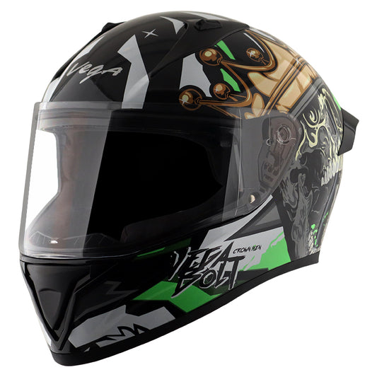 Vega Bolt Crown Men Helmet - Black Neon Green
