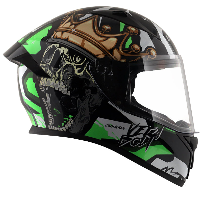 Vega Bolt Crown Men Helmet - Black Neon Green