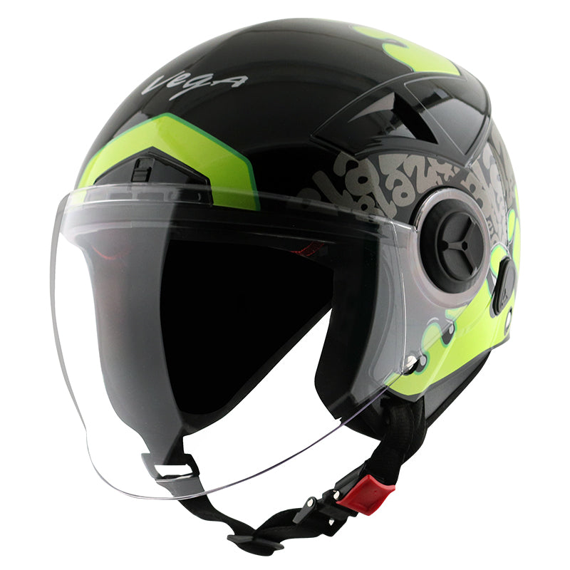 Vega Blaze DX BZ2 Helmet - Black Neon Yellow