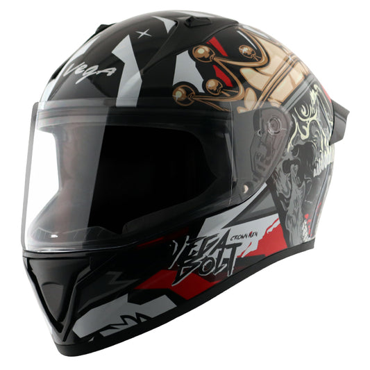 Vega Bolt Crown Men Helmet - Black Red