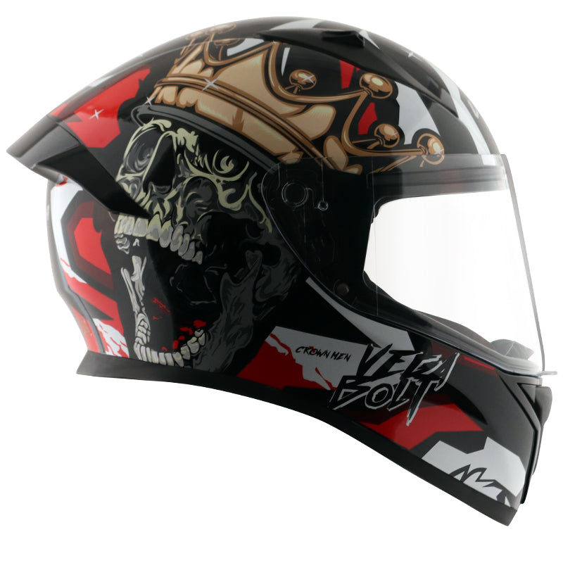 Vega Bolt Crown Men Helmet - Black Red