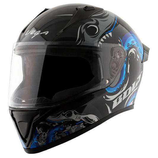 Vega Bolt Octopus Helmet - Black Blue