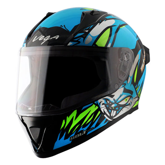 Vega Bolt Bunny Helmet - Black Neon Blue