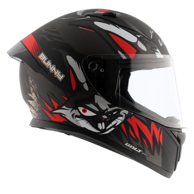 Vega Bolt Bunny Helmet - Dull Black Red