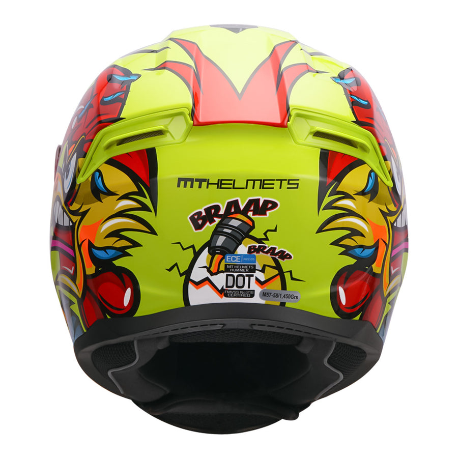 MT HUMMER BRAAP HELMET - Fluroscent Yellow