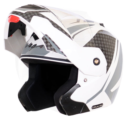 Vega Crux DX Checks Helmet - White Silver