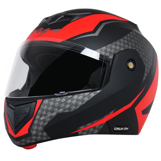 Vega Crux DX Checks Helmet - Dull Black Red