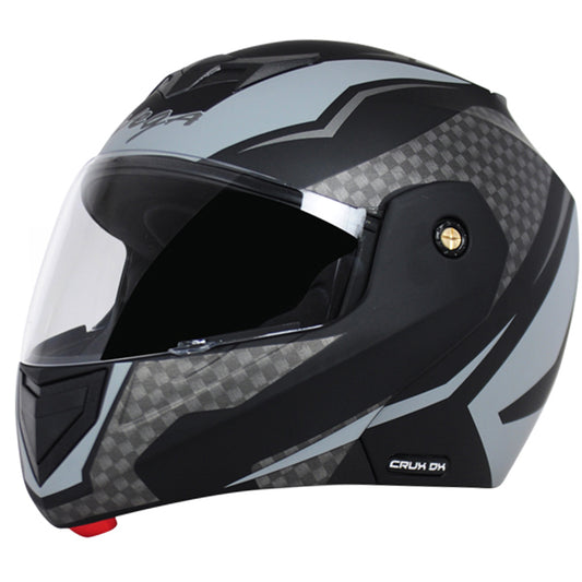 Vega Crux DX Checks Helmet - Dull Black Silver