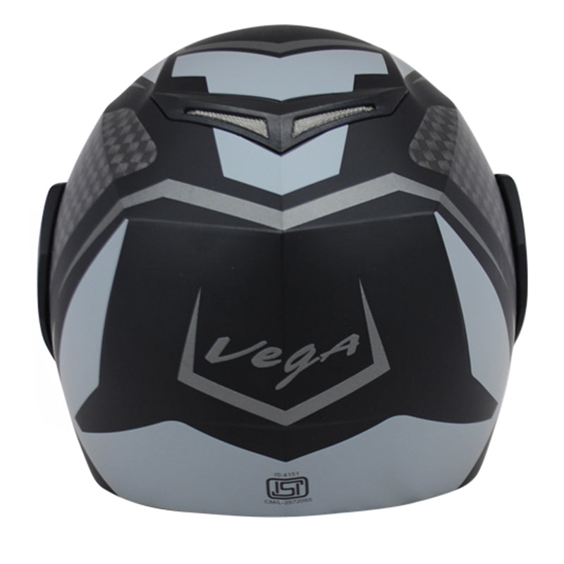 Vega Crux DX Checks Helmet - Dull Black Silver