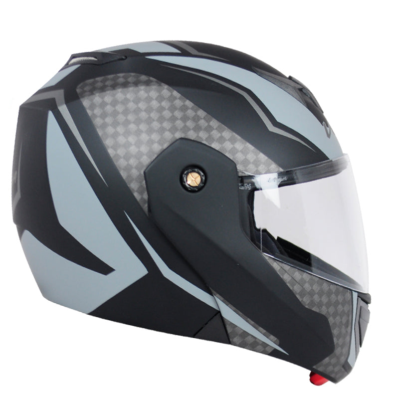 Vega Crux DX Checks Helmet - Dull Black Silver