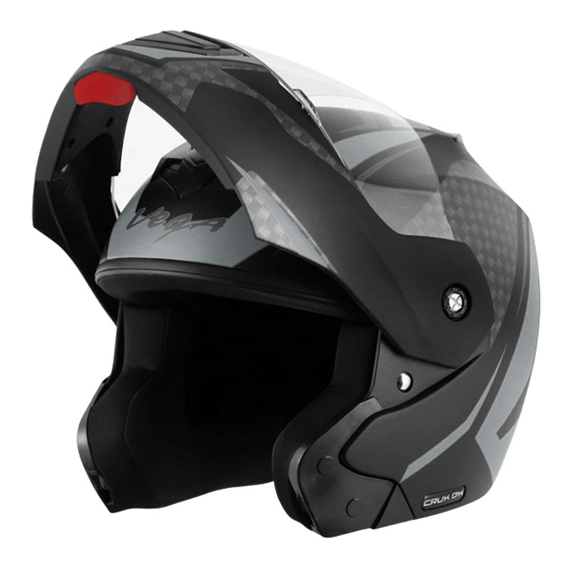Vega Crux DX Checks Helmet - Dull Black Silver
