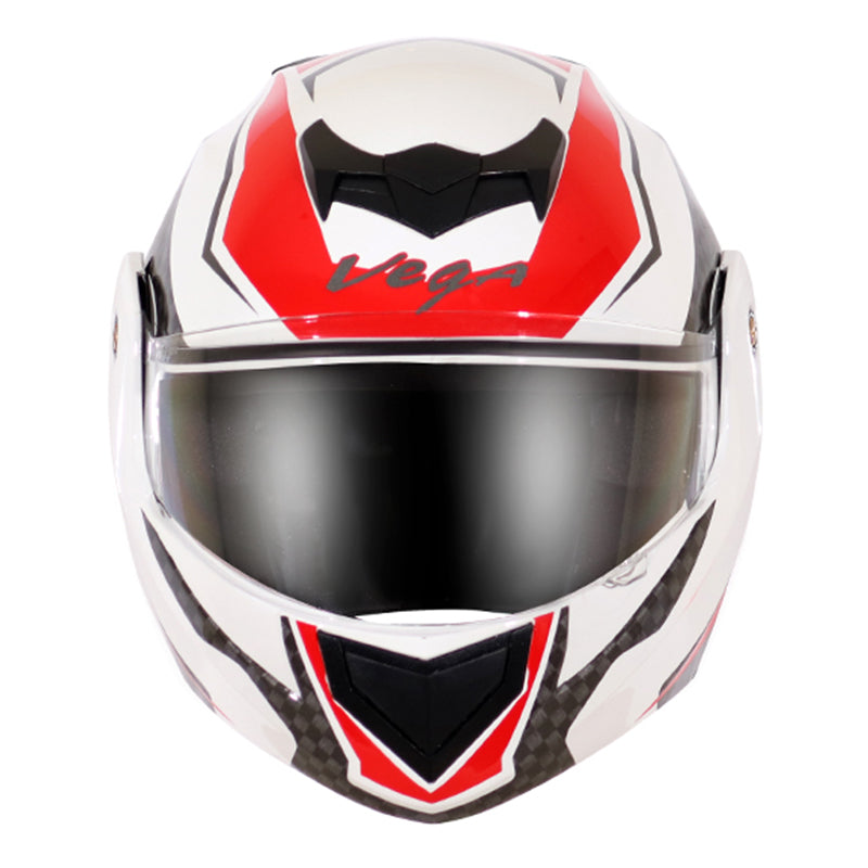 Vega Crux DX Checks Helmet - White Red