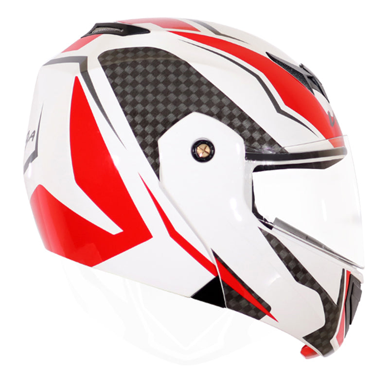 Vega Crux DX Checks Helmet - White Red