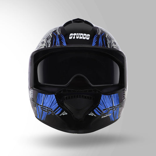 STUDDS DRIFTER D3 HELMET - GLOSS BLACK BLUE N1