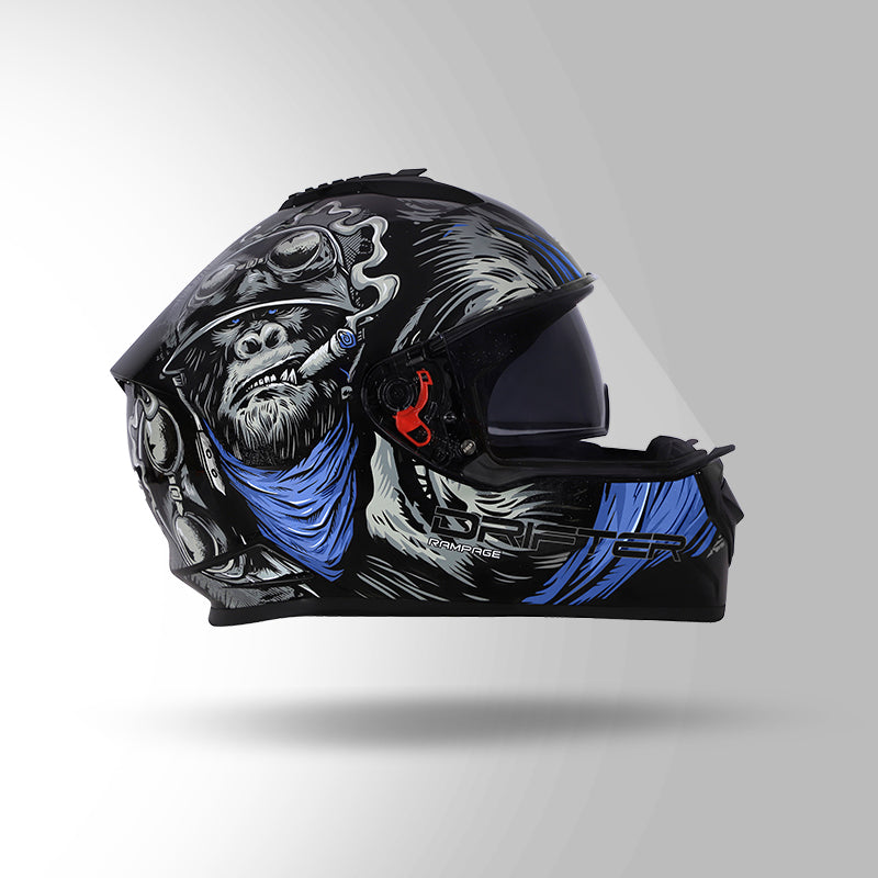 STUDDS DRIFTER D3 HELMET - GLOSS BLACK BLUE N1